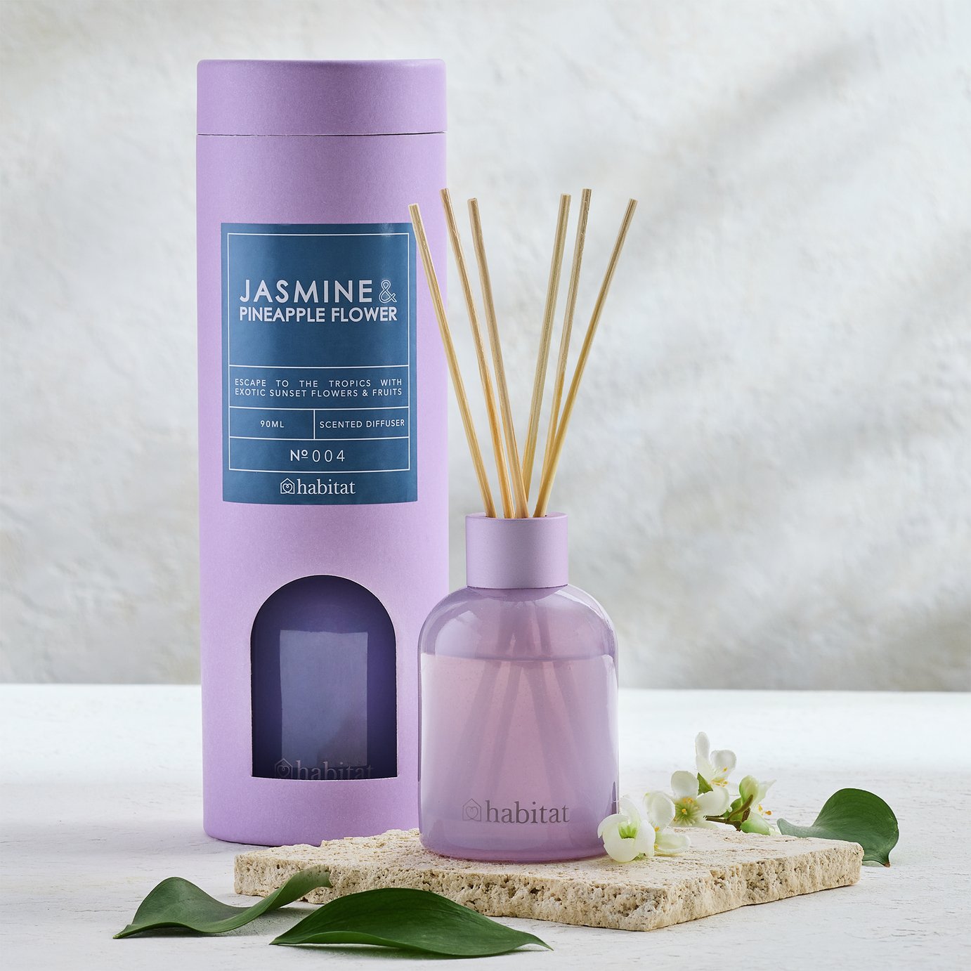 Habitat 90ml Reed Diffuser - Jasmine and Pineapple Flower