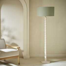 Habitat Bobbin Mango Wood Floor Lamp Base Only - Ivory