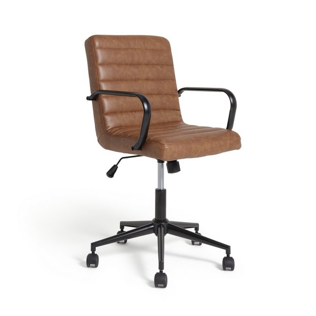 Buy Habitat Alvar Faux Leather Office Chair - Tan | Office chairs | Habitat