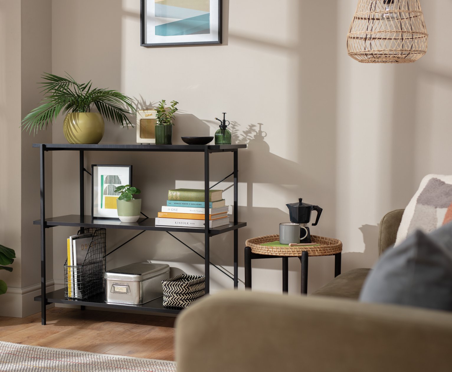 Habitat Huckley 3 Tier Steel Shelving Unit- Black