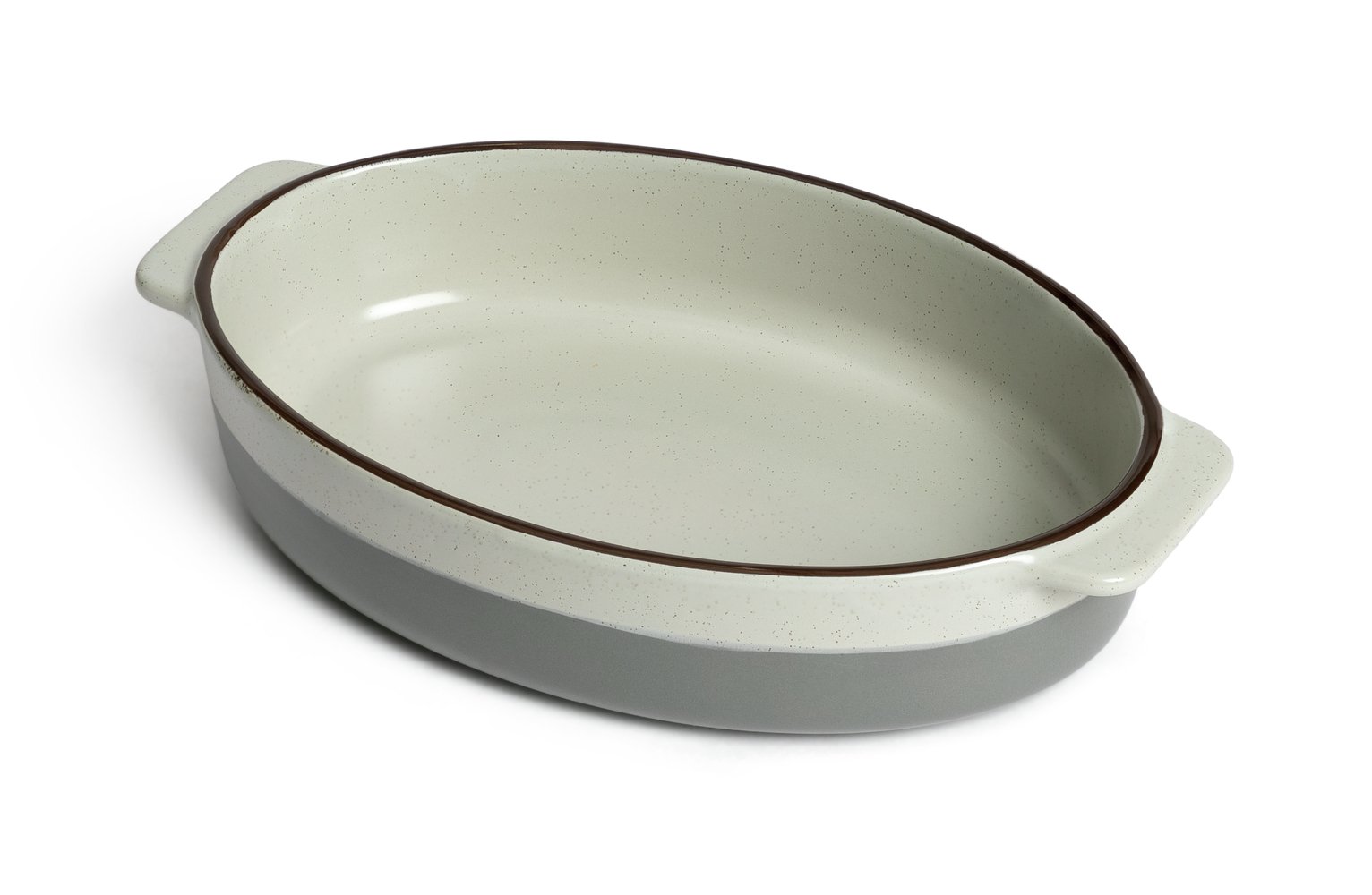 Habitat Speckle 29cm Medium Ceramic Oval Roaster