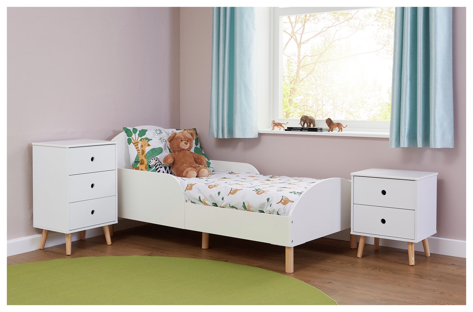 Liberty House Kids 3 Drawer Bedside Table - White
