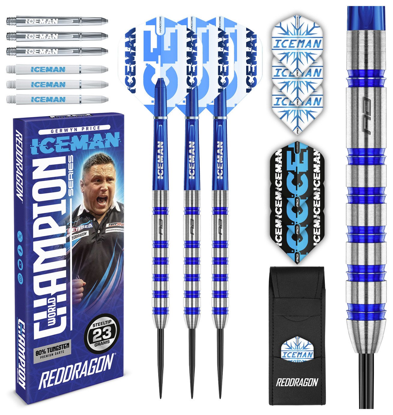 Red Dragon Gerwyn Price Iceman 23g 80% Tungsten Darts Set