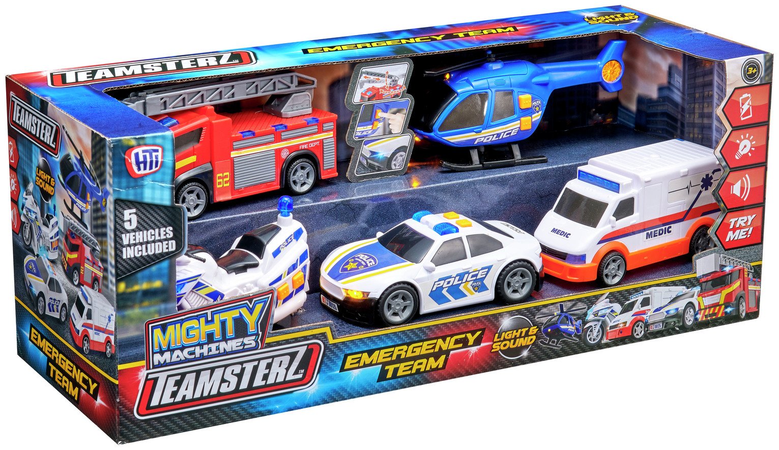 Teamsterz Light and Sound Emergency Team-Pack of 5