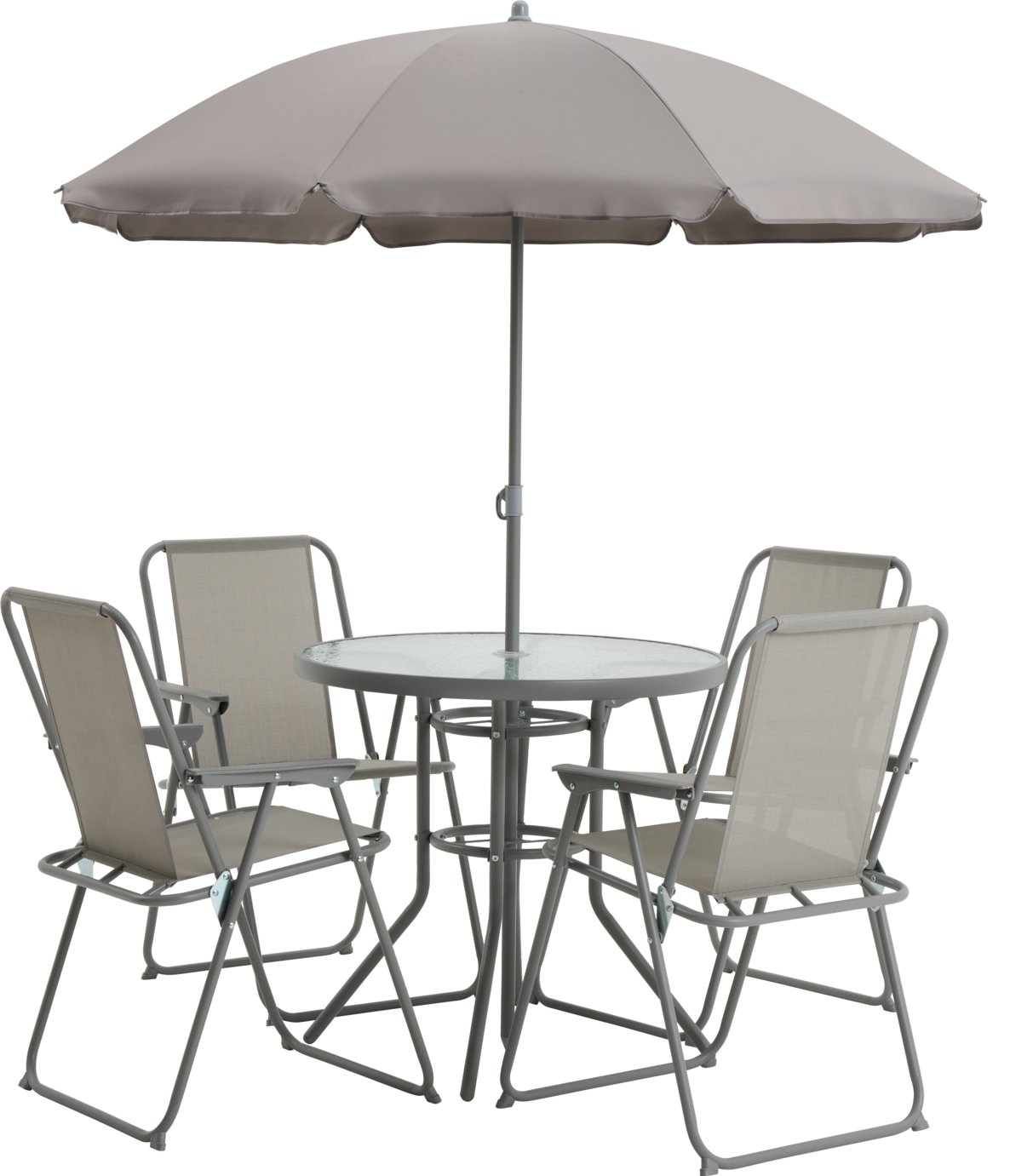 Argos Home 4 Seater Metal Patio Set - Light Grey