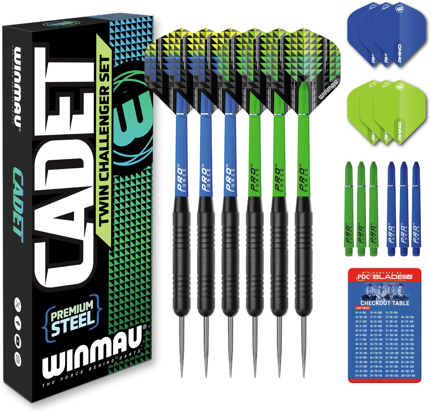 Winmau Cadet 19g Steel Twin Challenger Darts Set