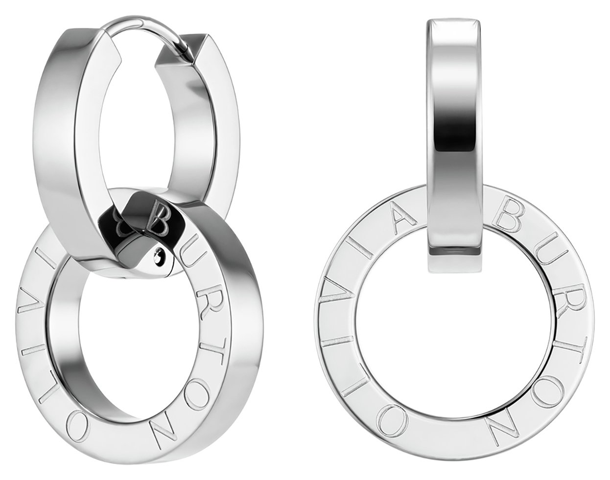 Olivia Burton Stainless Steel Honeycomb Toggle Hoop Earrings