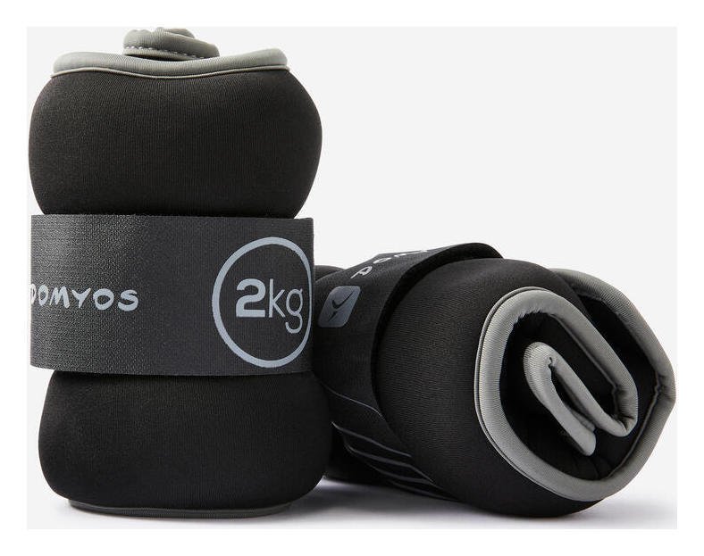 Decathlon 2kg Wrist & Ankle Weights with  Adjustable Straps