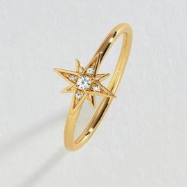 Revere Gold Plated Silver Cubic Zirconia Celestial Ring