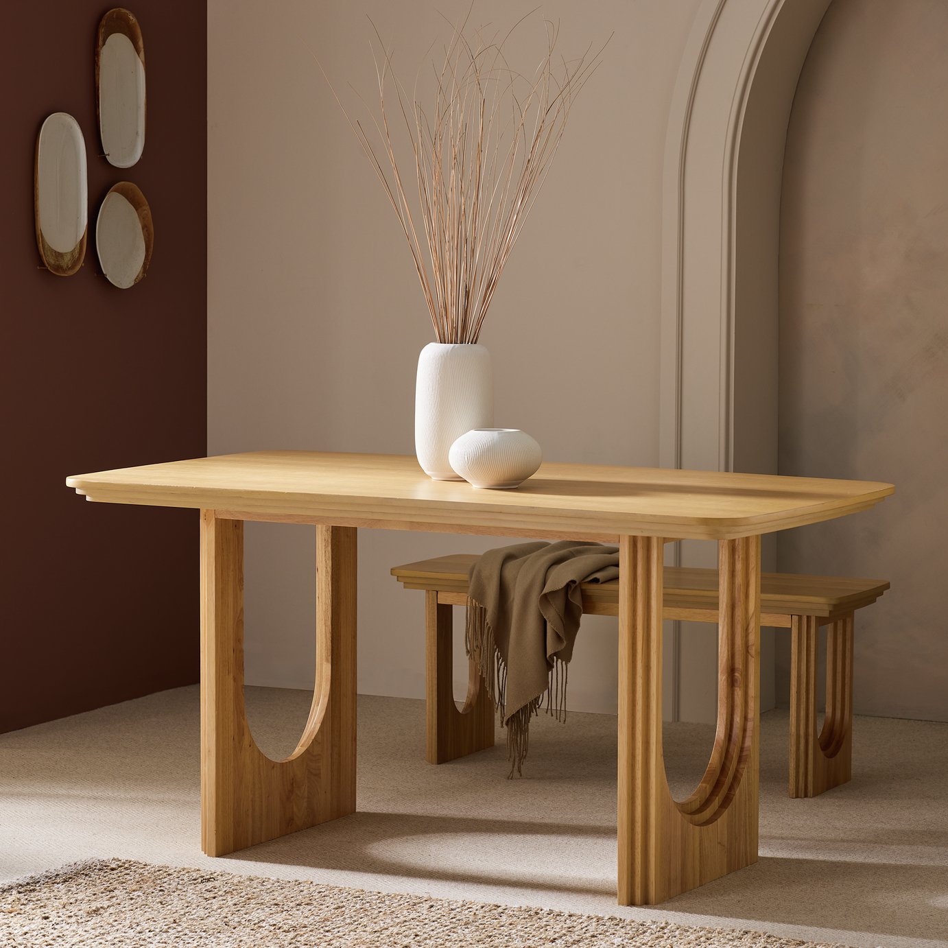 Habitat Trezy Solid Wood 6 Seater Dining Table - Oak