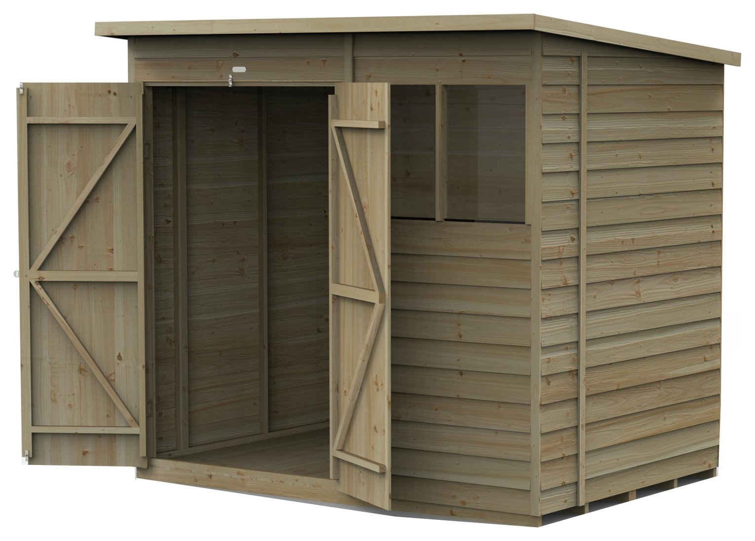 Forest 4Life Overlap 2 Windows Pent Shed - 7 x 5ft