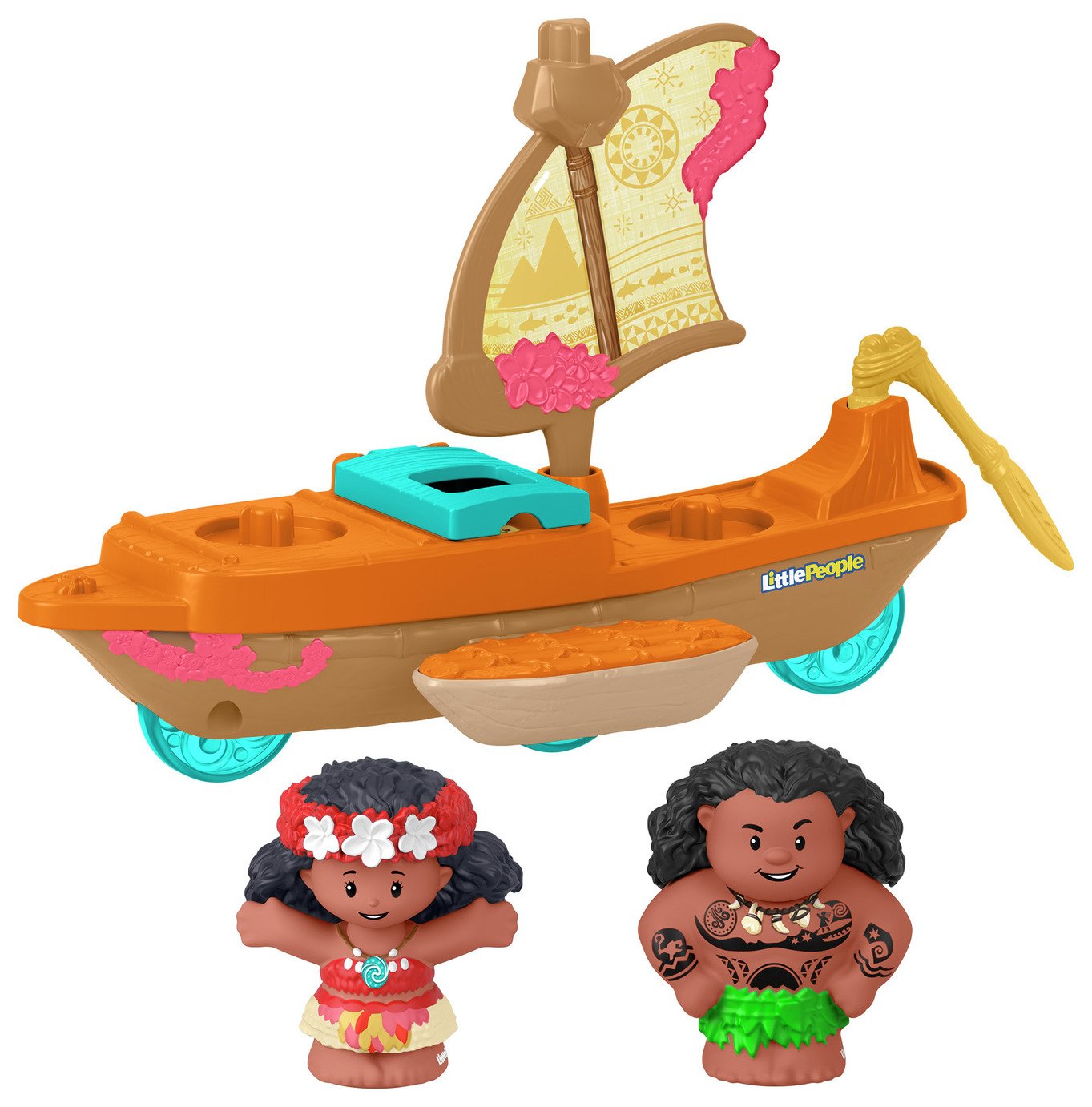 Disney Princess Moana & Maui's Canoe Sail Boat with Figures 