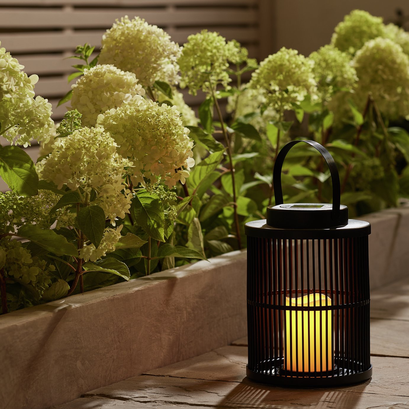 Garden by Sainsburys Solar Flickering Candle Lantern