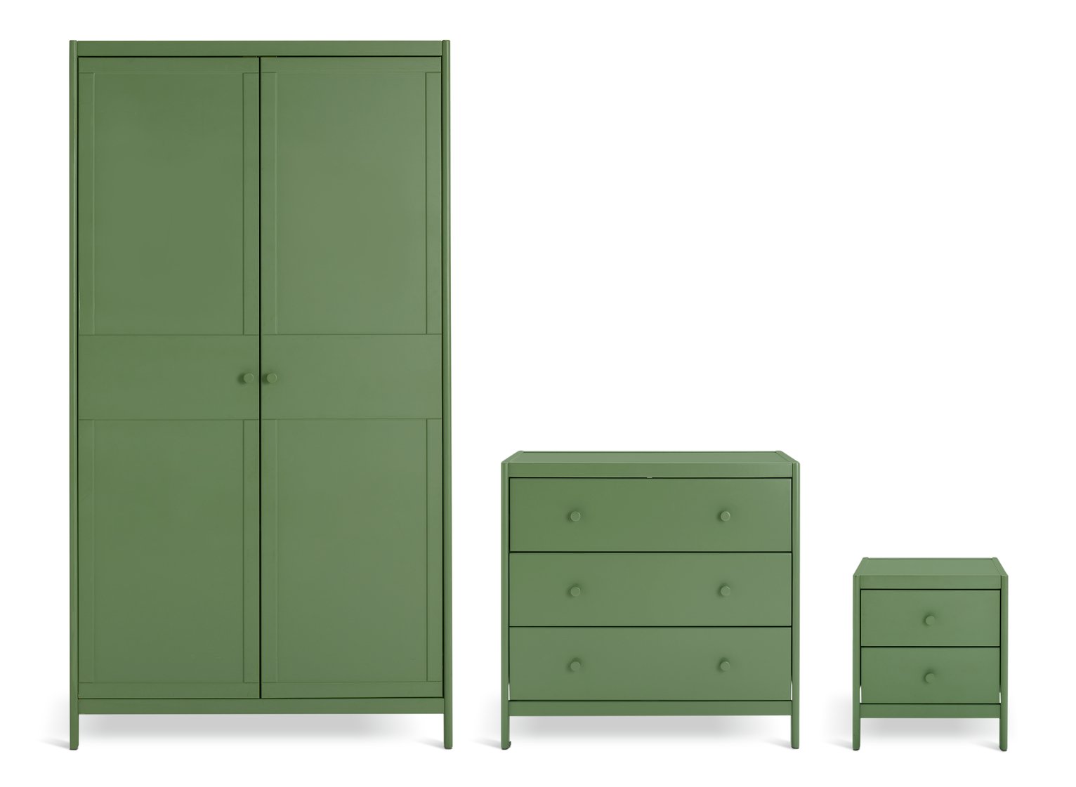 Habitat Bronte 3 Piece 2 Door Wardrobe Set - Green