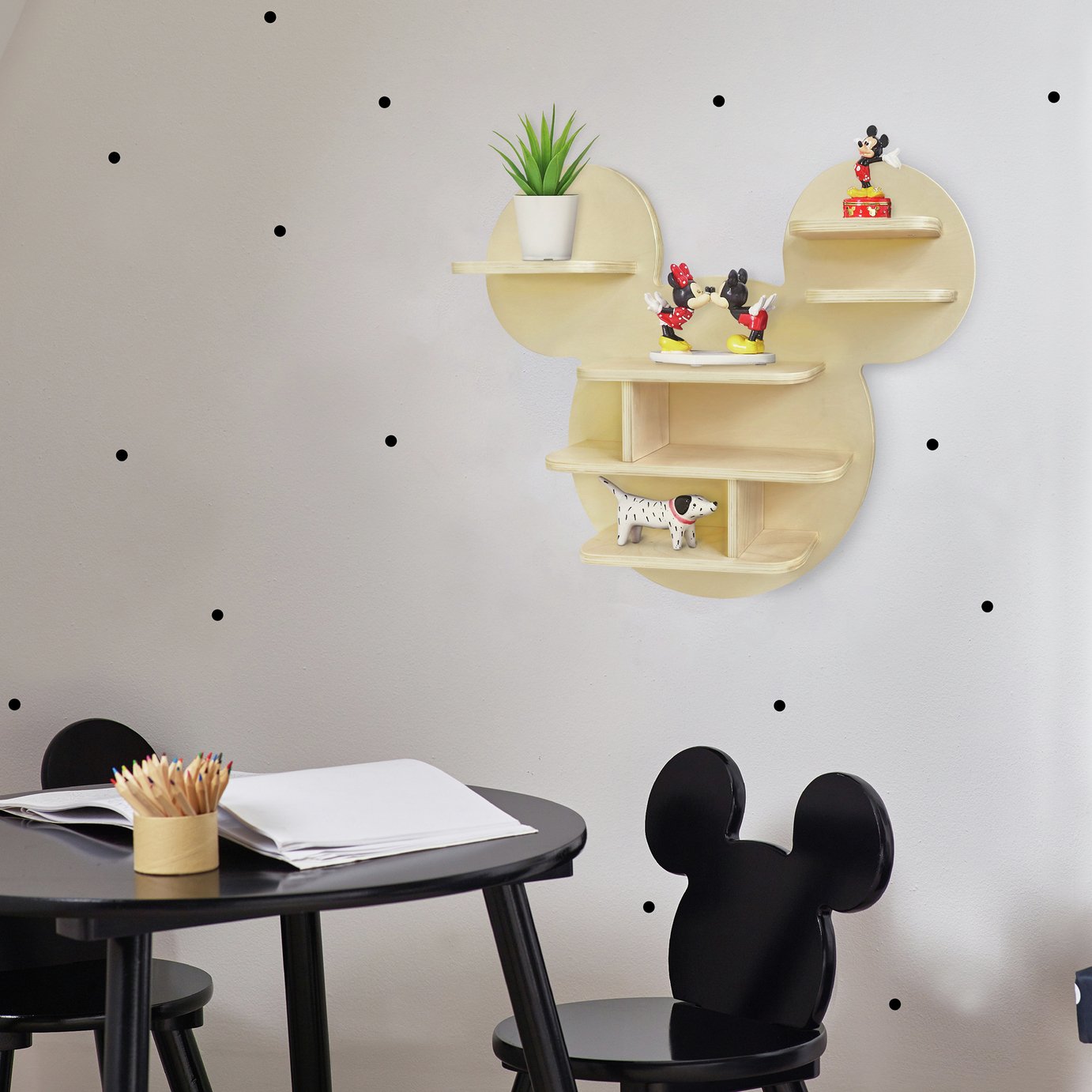 Disney Mickey Wall Mounted Bookcase - Light Wood