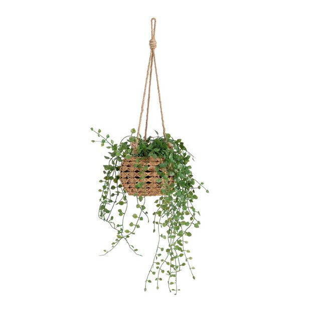 Buy Habitat Hanging Basket with Artificial Trailing Plant | Artificial flowers, plants and trees | Argos