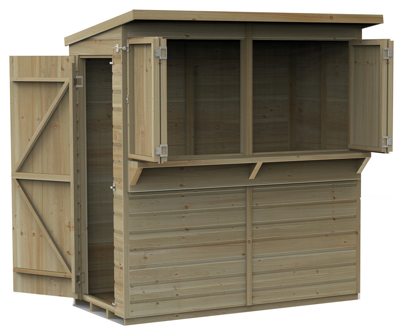 Forest Beckwood Shiplap 2 Windows Pent Garden Bar - 6 x 3ft