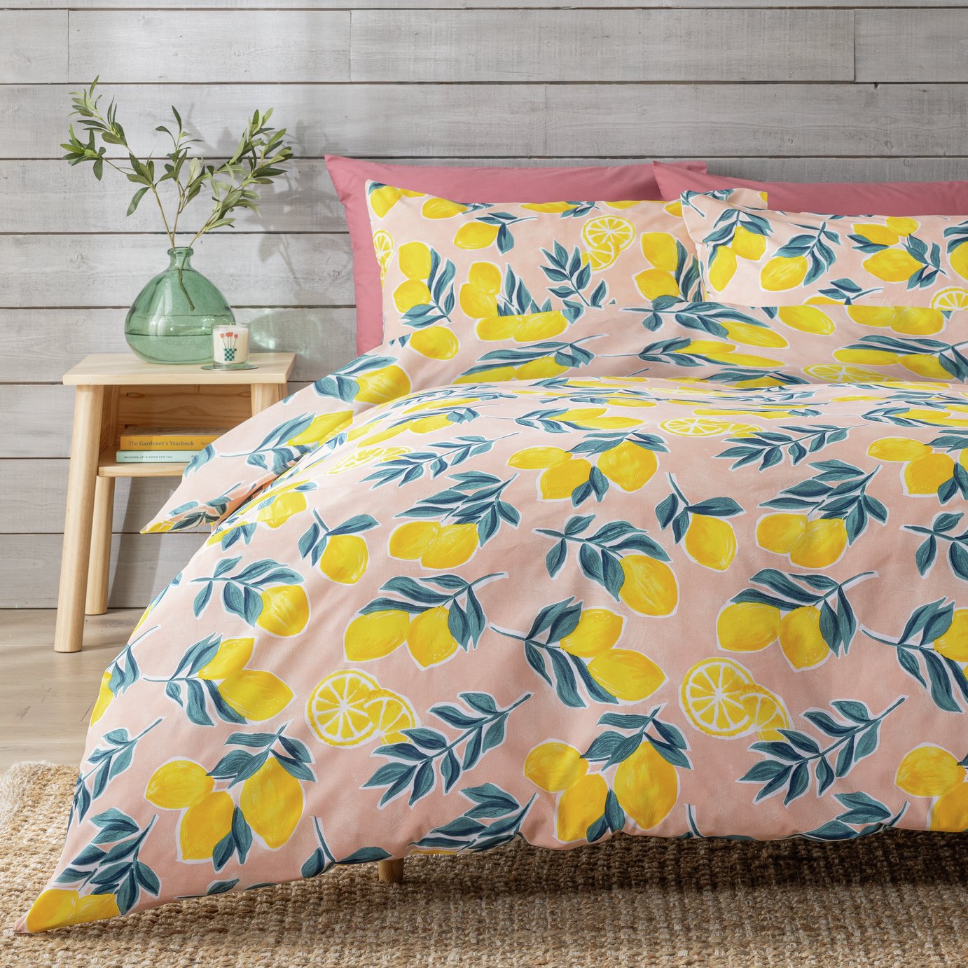 Argos Home Lemon Print Bedding Set - Double