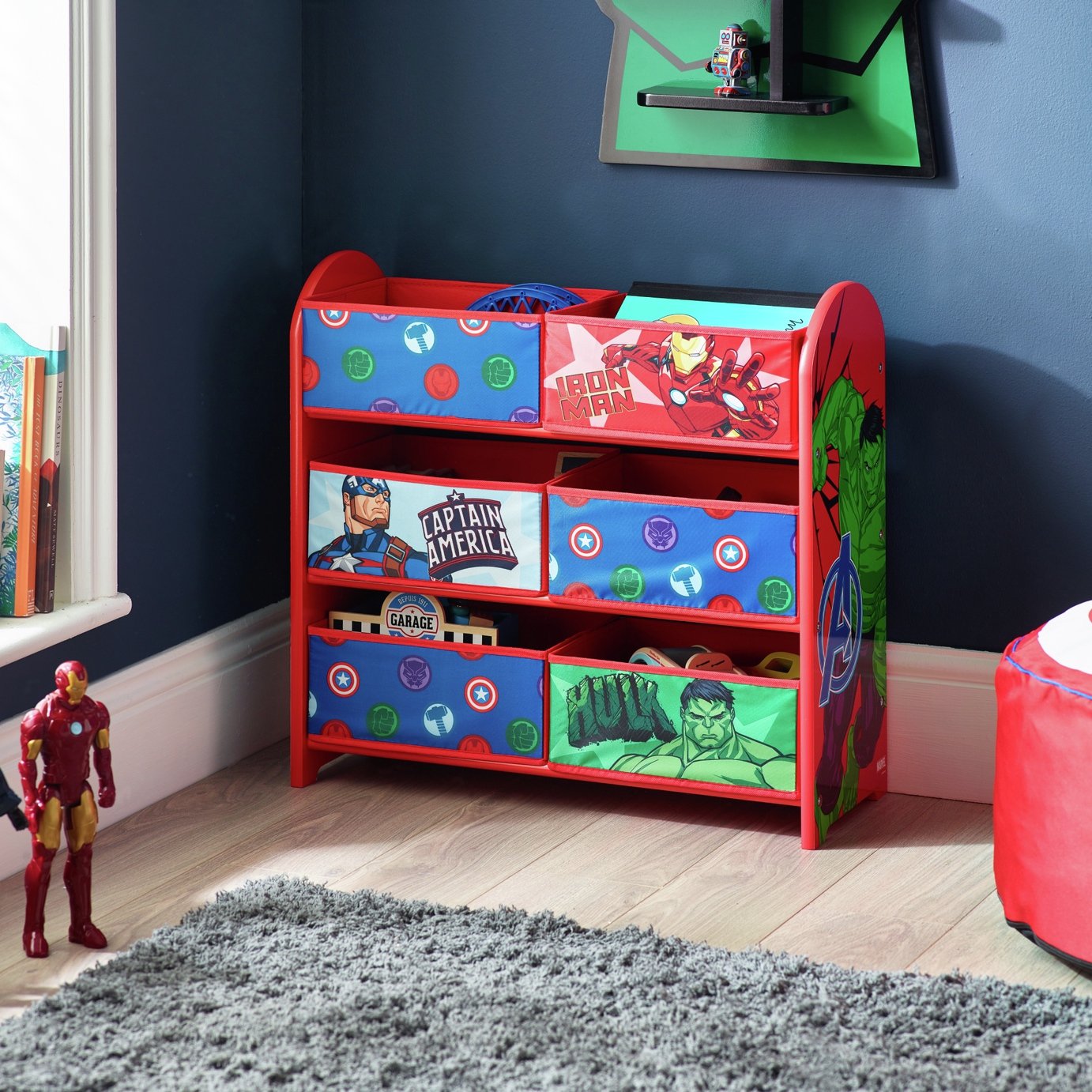 Disney Kids Marvel Avengers 3 Tier Storage Unit - Red