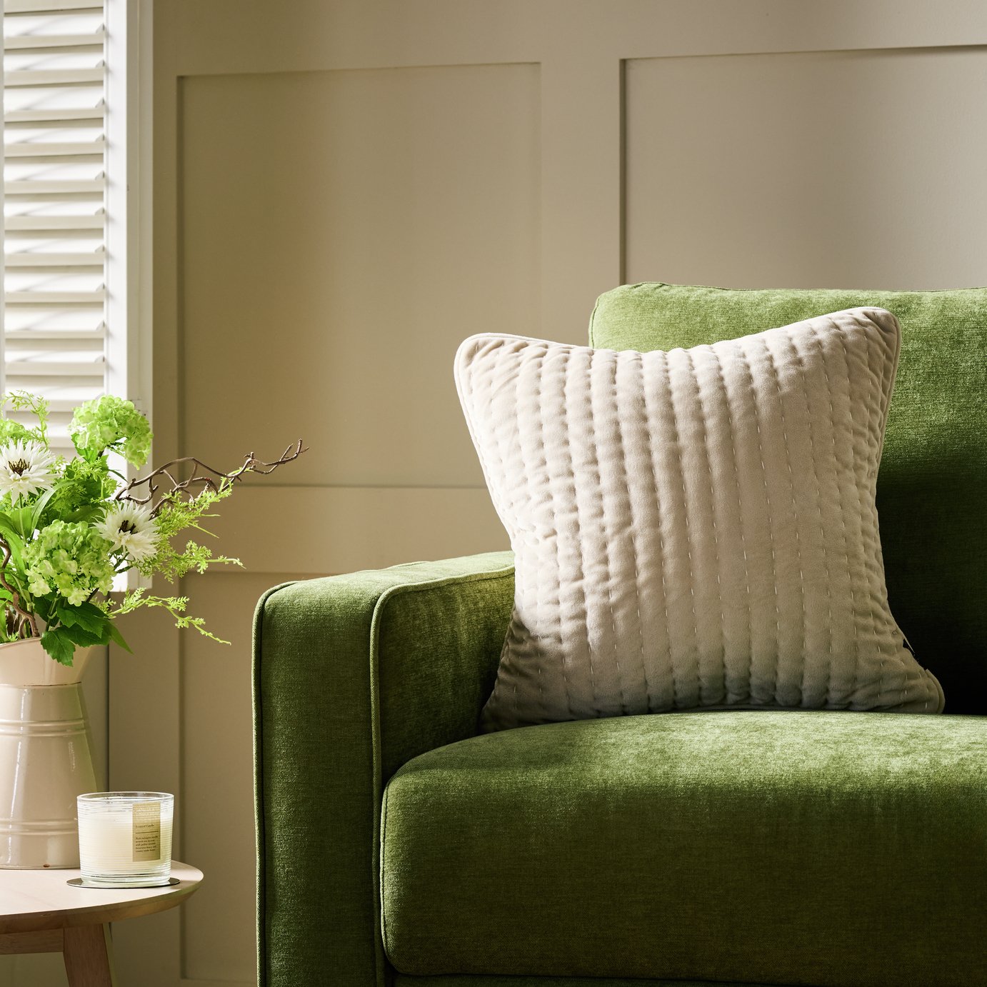 Habitat Velvet Stitch Cushion  - 43x43cm