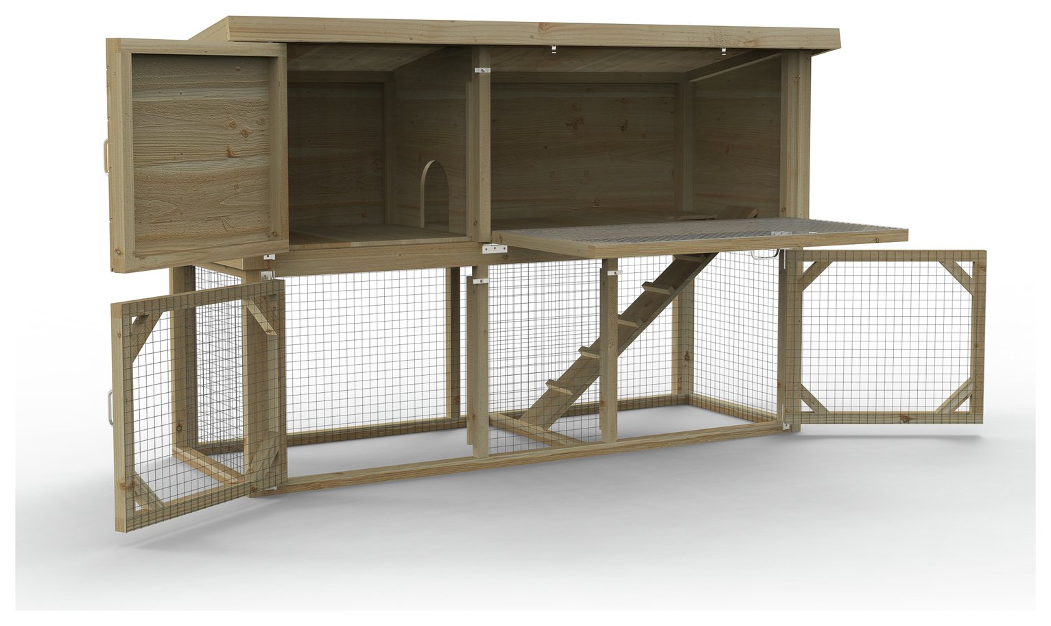 Forest Garden Wooden Rabbit Hutch with Run