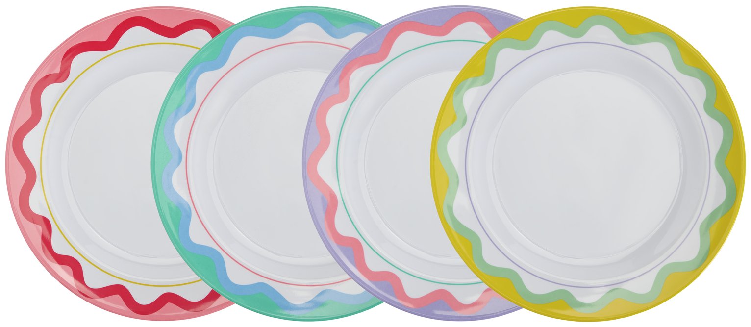 Home Wiggle Design Dinner Plates – Set of 4 
