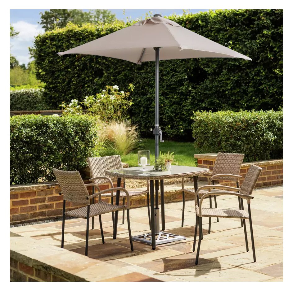 Argos Home Cusco 4 Seater Rattan Effect Patio Set - Natural