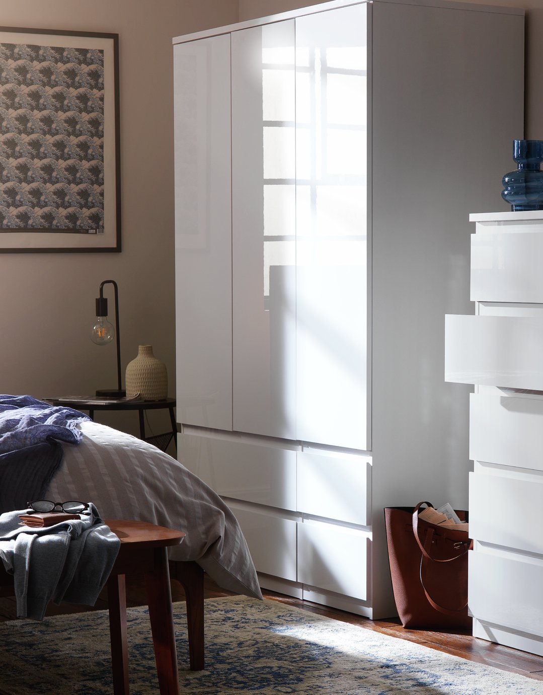 Argos Home Jenson 3 Door 4 Drawer Wardrobe - Matte White