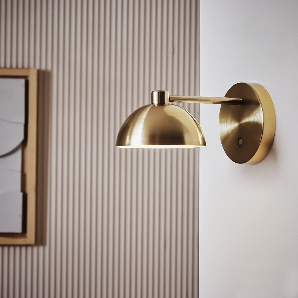Habitat Mushroom Metal Rechargeable Wall Light - Brass