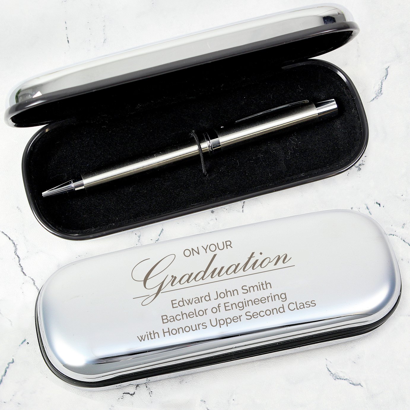 Personalised Message Graduation Ball Point Pen - Black
