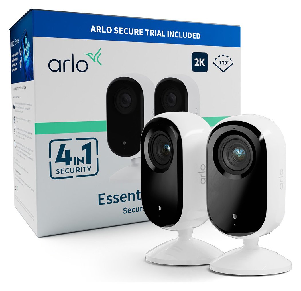 Arlo Essential 2K 4-in-1 Indoor Security Camera - Pack of 2