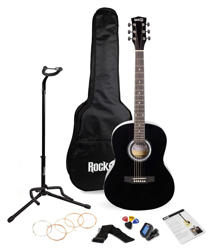 RockJam Full Size Acoustic Guitar Package - Black