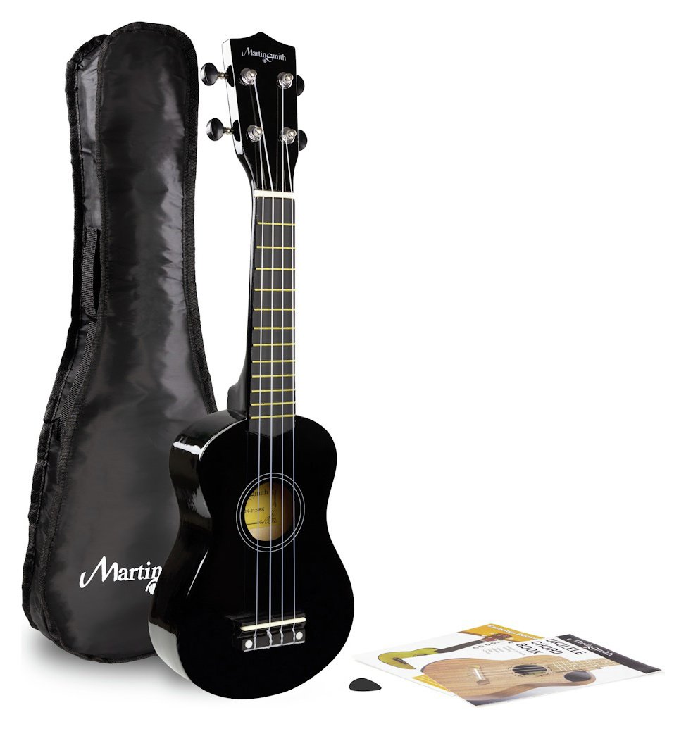 Martin Smith Soprano Ukulele 21-Inch Beginner Pack - Black