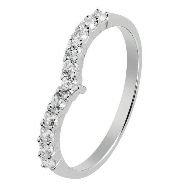 Silver diamond hot sale rings argos