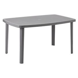 Argos Home 6 Seater Rectangular Plastic Garden Table - Grey