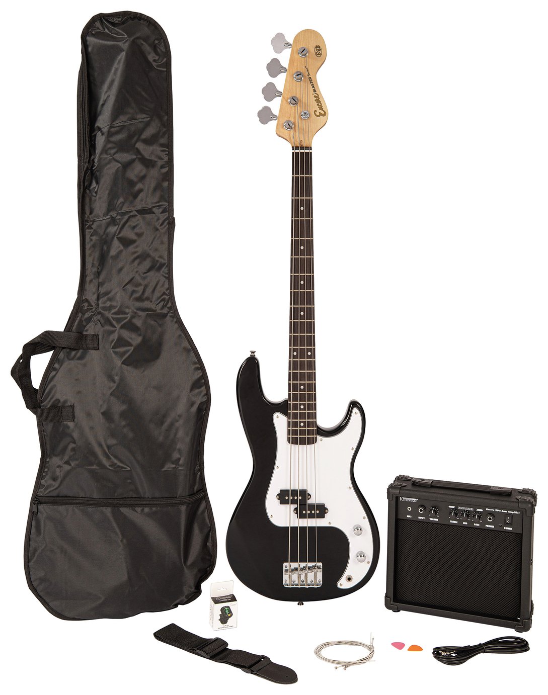 Encore E40 Full Size Bass Guitar Pack - Black