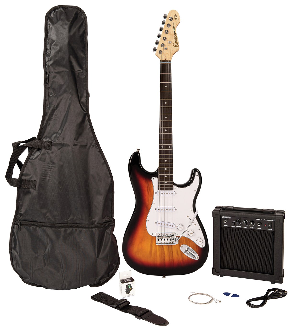 Encore E60 Full Size Electronic Guitar Pack - Sunburst