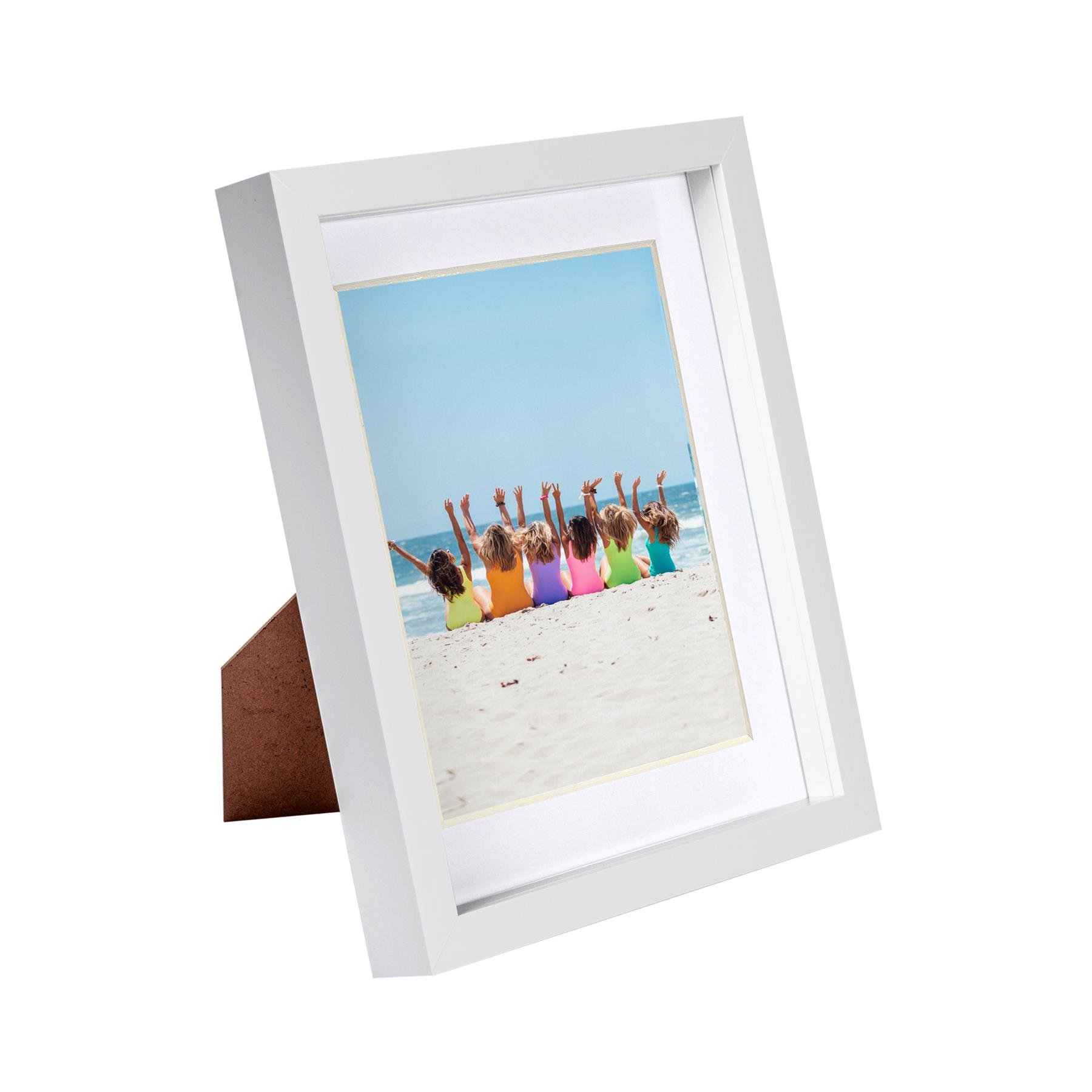 Nicola Spring 8 x 10" 3D Photo Box Frame with 5 x 7" White Mount - White