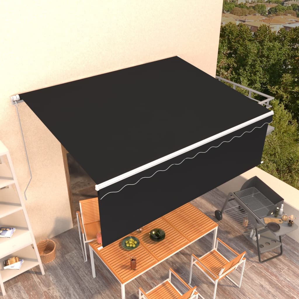 Walplus Manual Polyester Retractable - Anthracite - 400 x 300 cm - 400 x 120 cm
