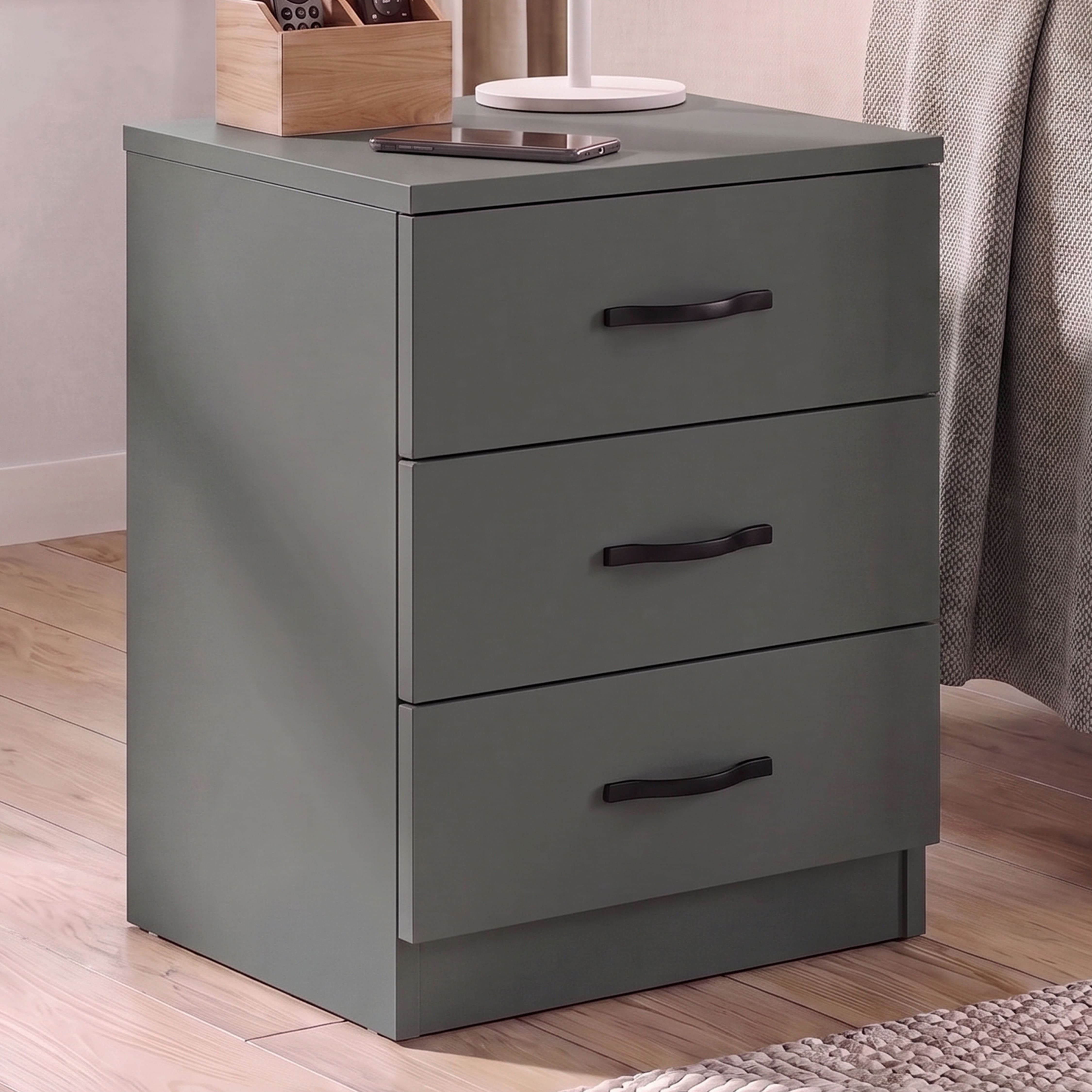 Vida Designs Riano 3 Drawer Bedside Chest - Green
