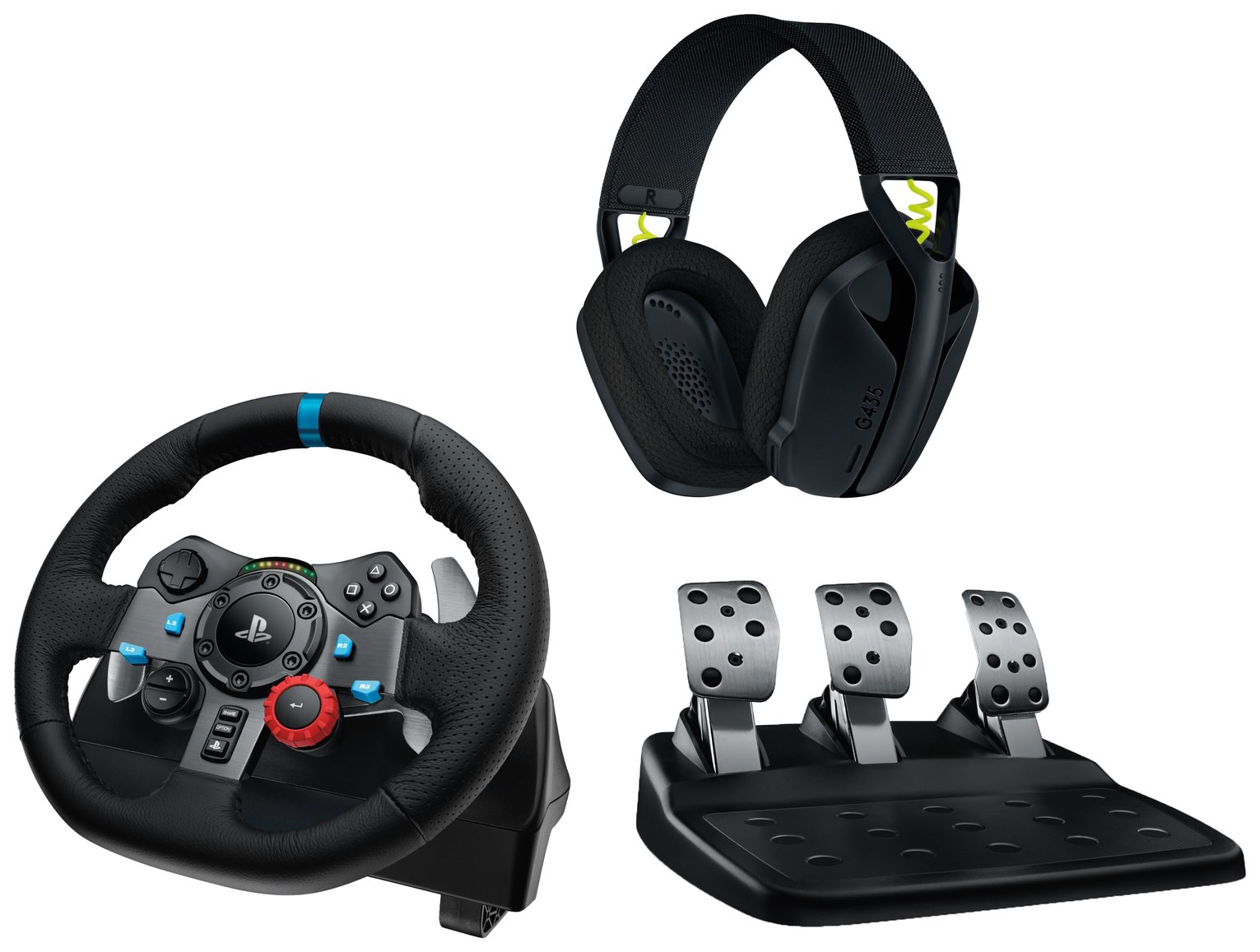 Logitech G29 Steering Wheel + G435 Headset Bundle PS & PC