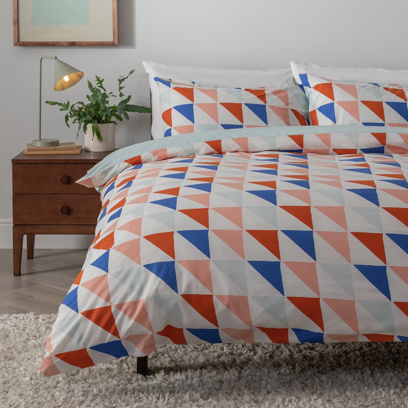 Habitat Multi Triangle Print Bedding Set - King Size