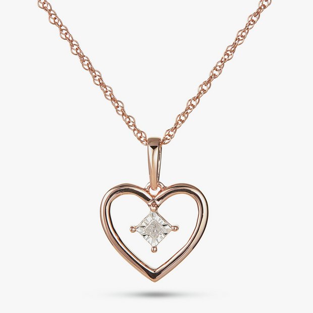 Buy Revere Sterling Silver Diamond Heart Pendant Necklace Womens necklaces Argos