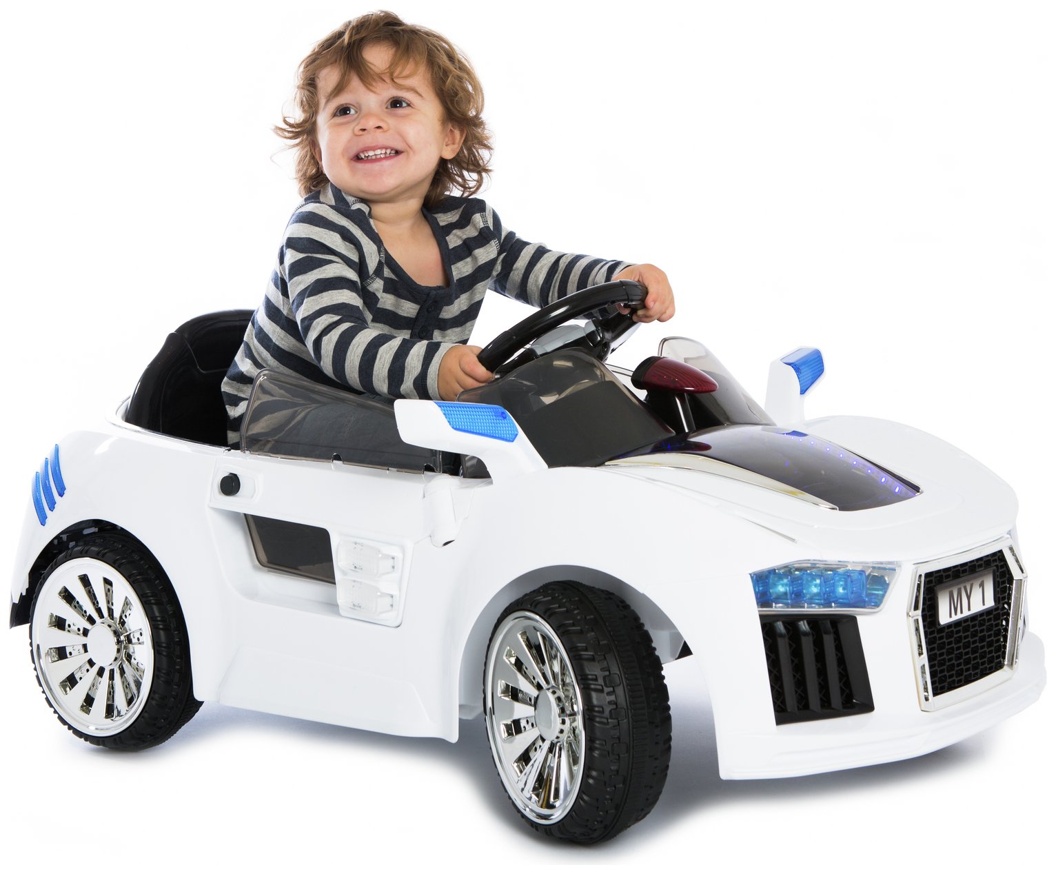 Kids@Play 6V White Sports Car Ride On 