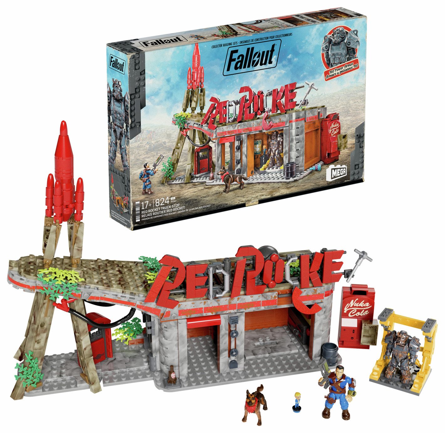 Fallout Red Rocket Building Toy Kit & 2 Action Figures