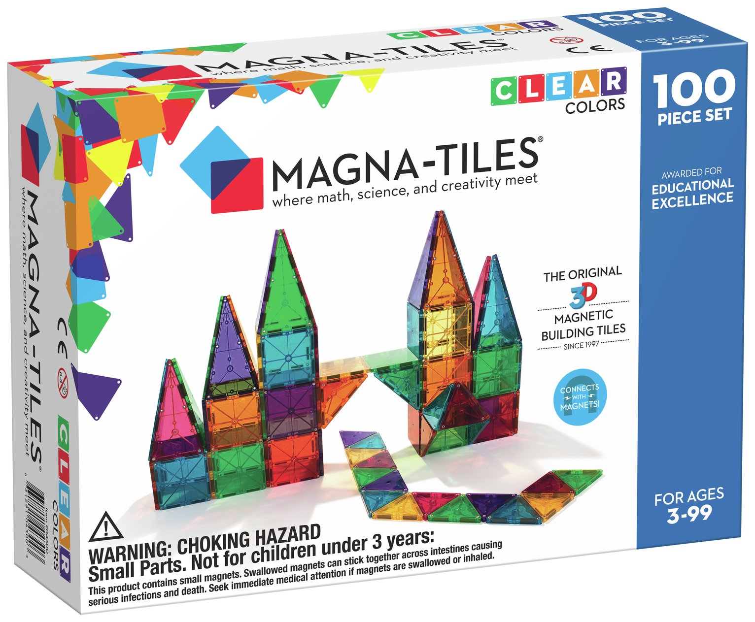 MAGNA-TILES Clear 100 Pieces Set Magnetic Toy