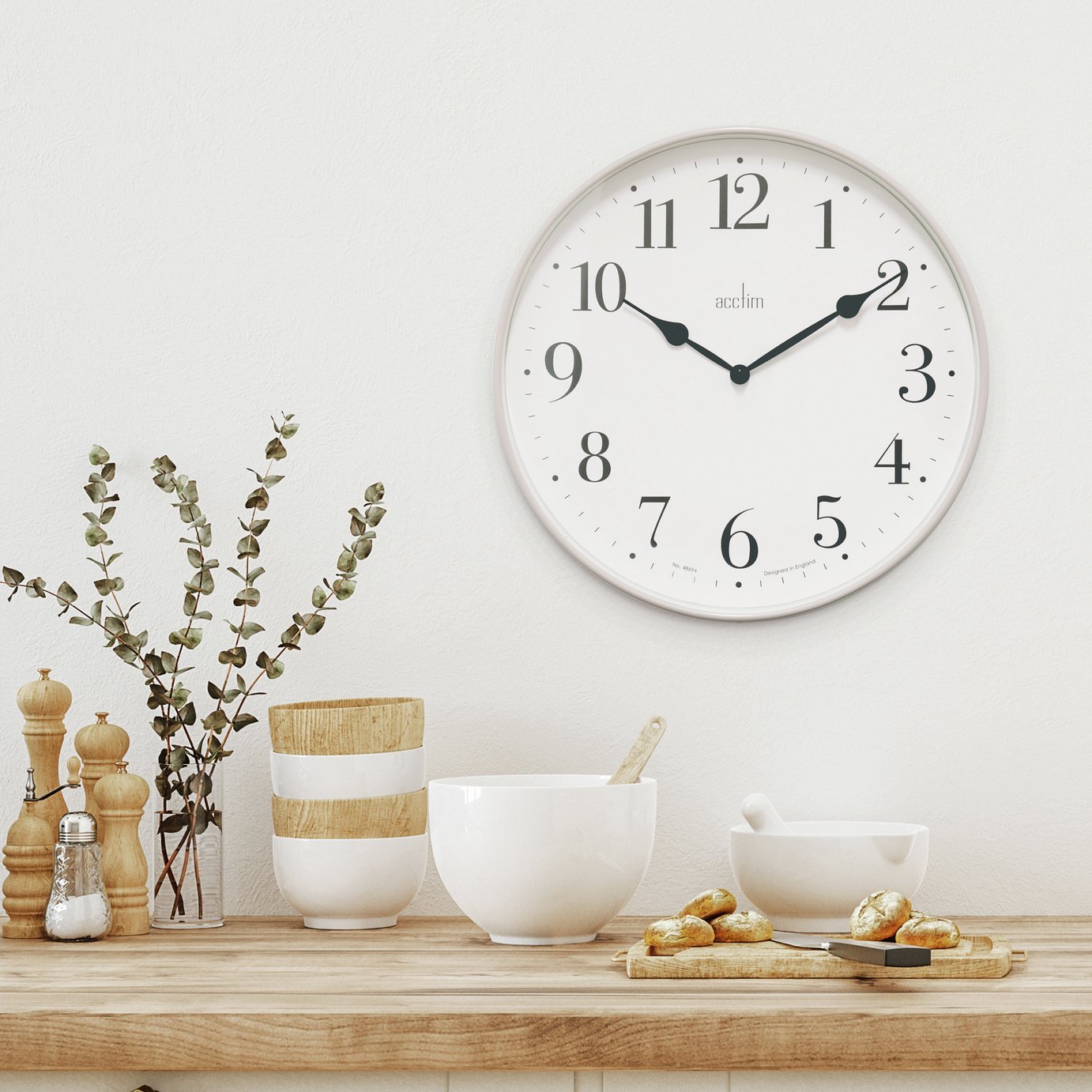 Acctim  Country Analogue Wall Clock - Latte