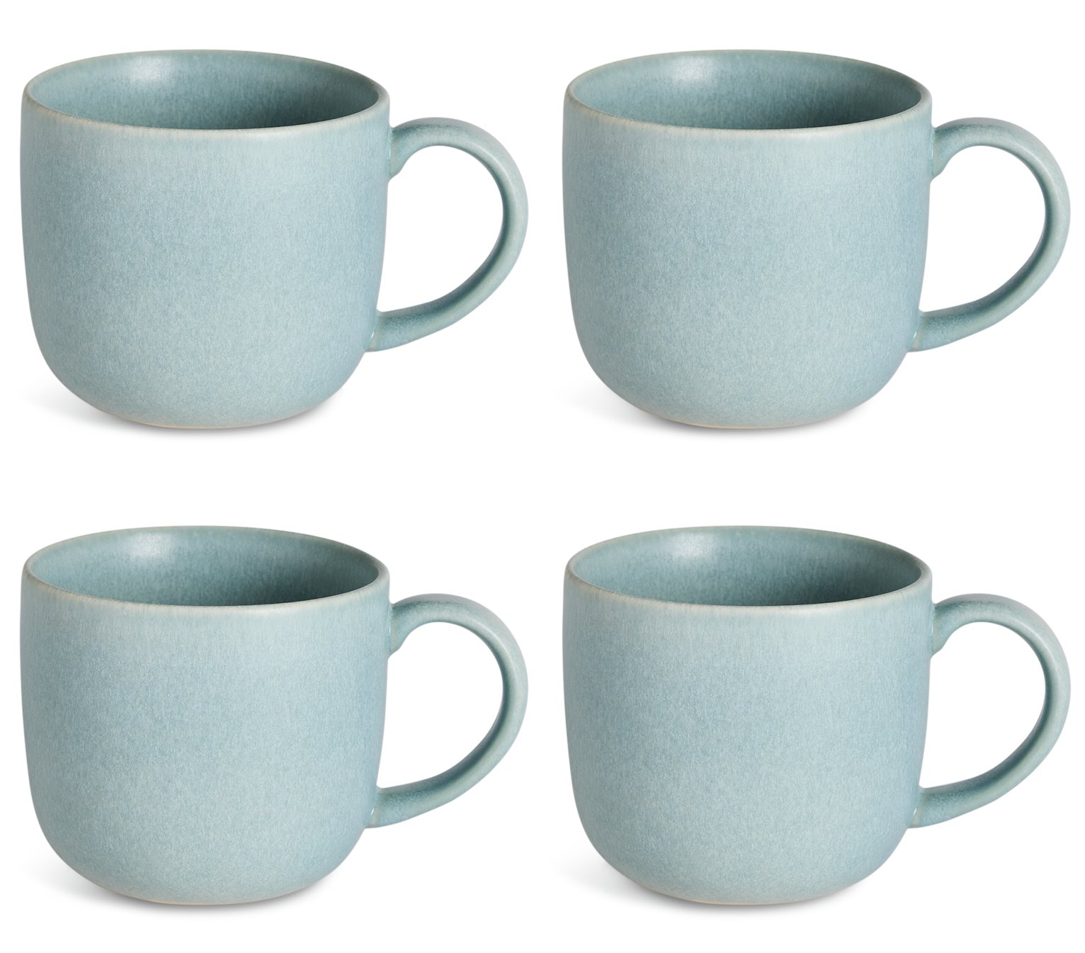 Habitat Set of 4 Reactive Stoneware Mugs - Soft Blue