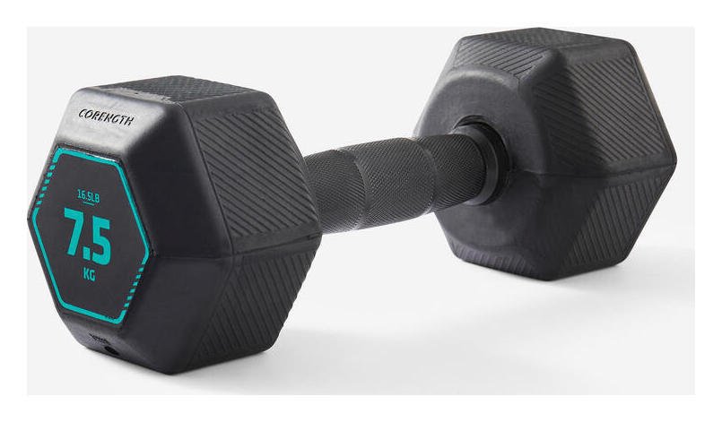 Decathlon HEX Weight Training Dumbbell 1x 7.5Kg