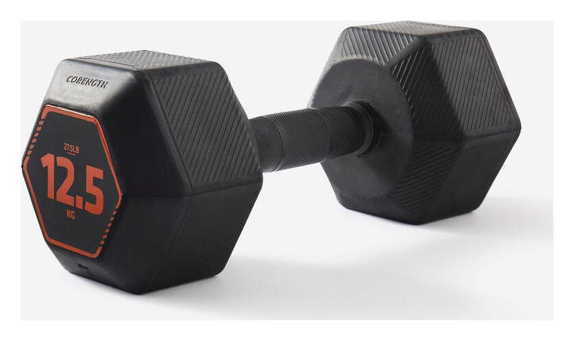 Decathlon HEX Weight Training Dumbbell 1x 12.5Kg